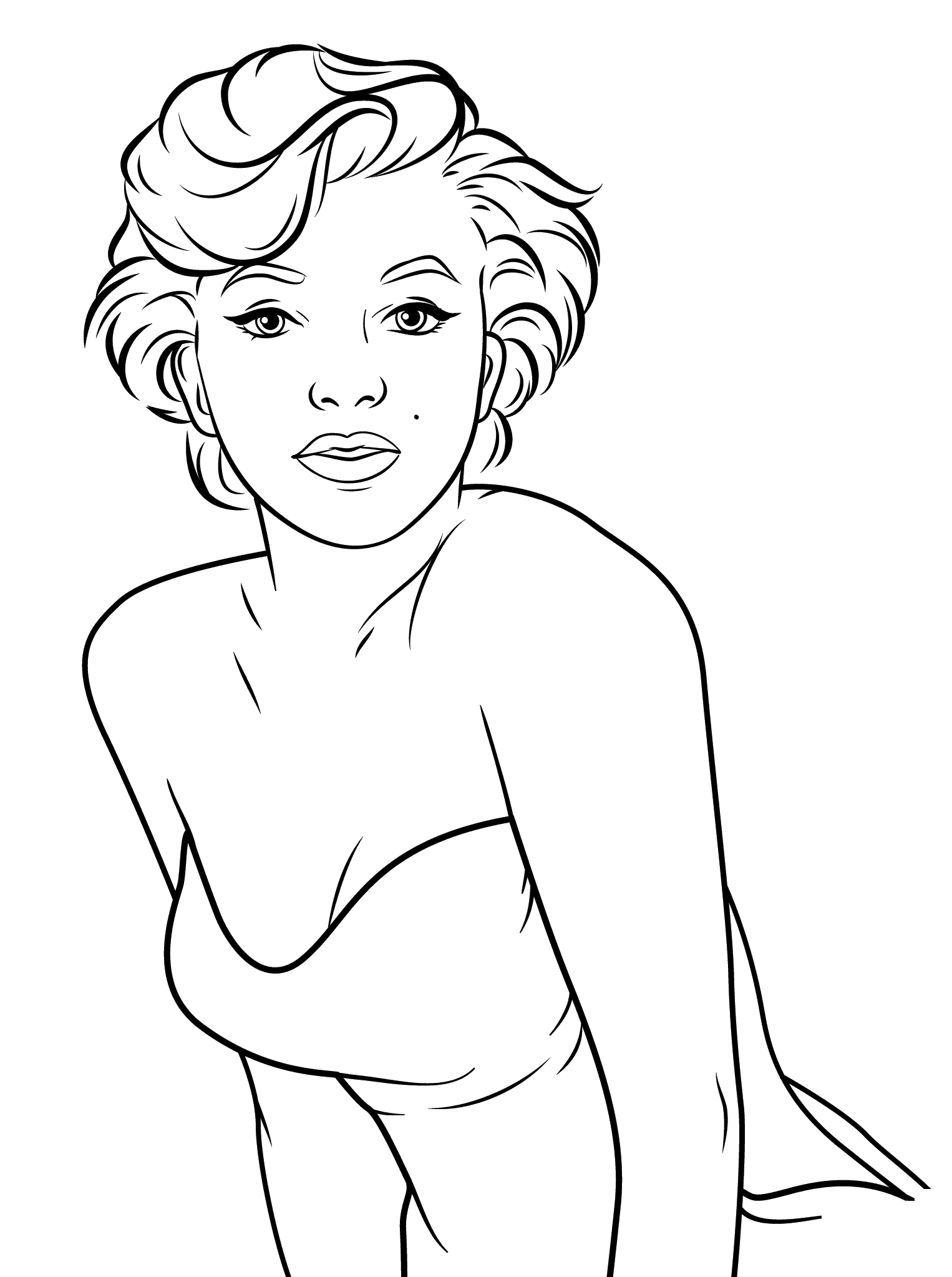 Coloriage Marilyn Monroe icône du cinéma américain - Célébrité à imprimer