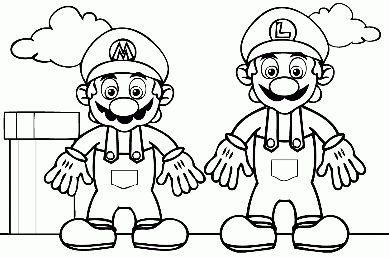 Coloriage Mario And Luigi - Mario à imprimer