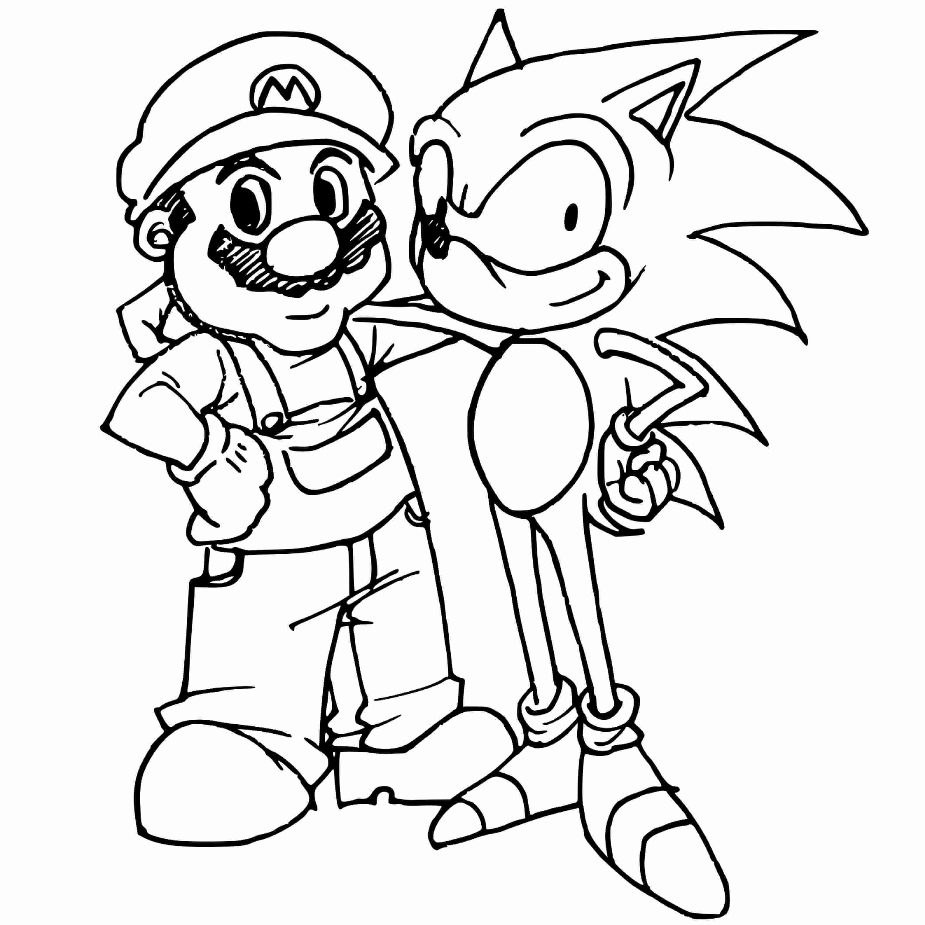 Coloriage Mario Bros Avec Sonic Dessin Fan Amateur - Mario bros à imprimer