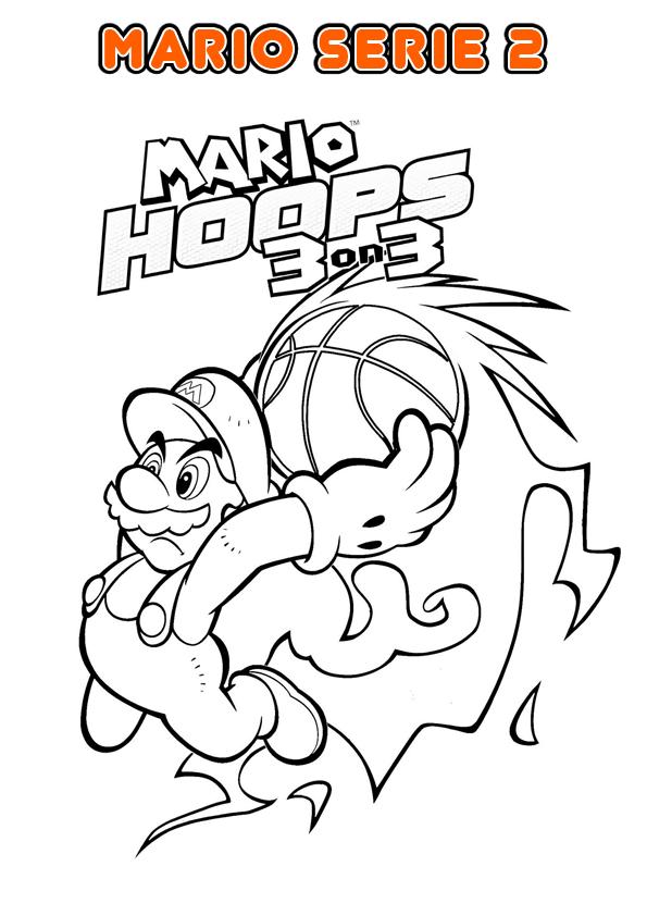 Coloriage Mario collectant des pièces dorées - Mario à imprimer