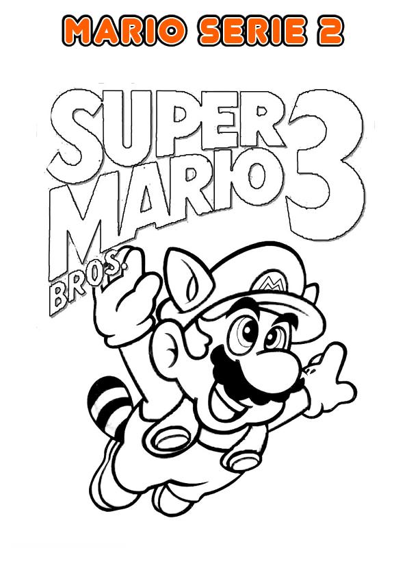 Coloriage Mario sautant dans le château de Peach - Mario à imprimer