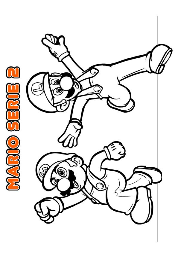 Coloriage Luigi explorant le royaume champignon - Mario à imprimer