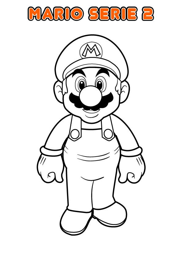 Coloriage Mario sautant sur les Goombas - Mario à imprimer