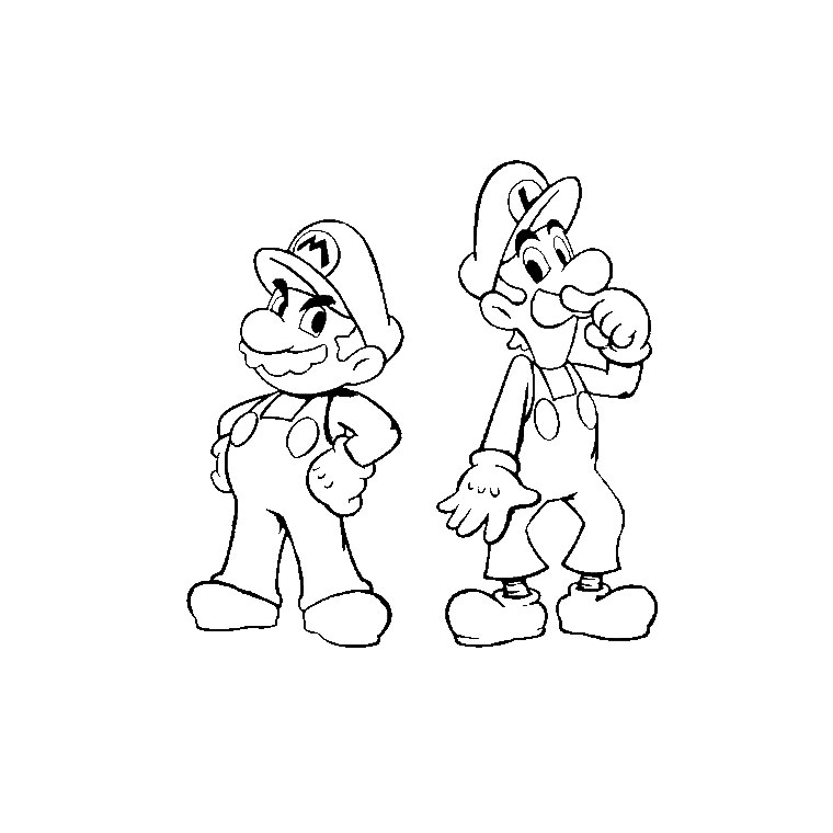 Coloriage Mario Et Luigi - Mario à imprimer