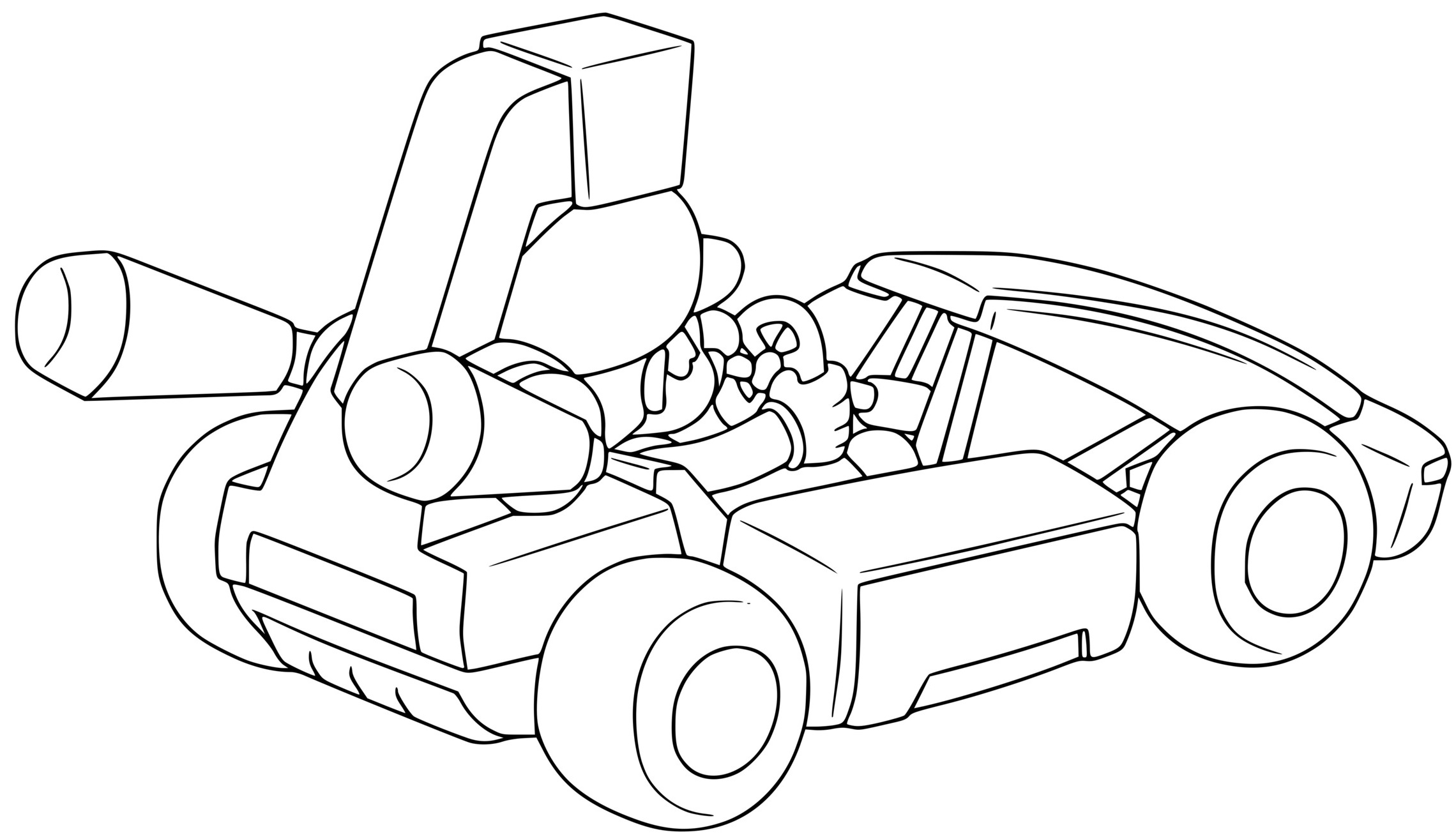 Coloriage Mario Kart 8 Deluxe Voiture De Course - Mario kart à imprimer