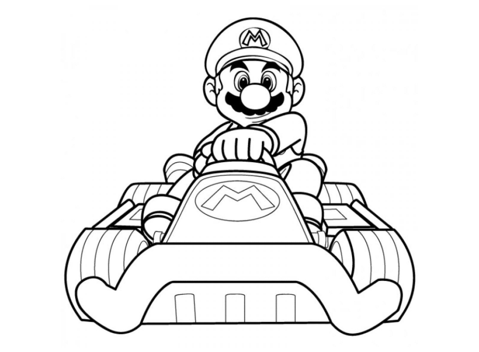 Coloriage Mario Kart Wii Avec Sa Voiture - Mario à imprimer
