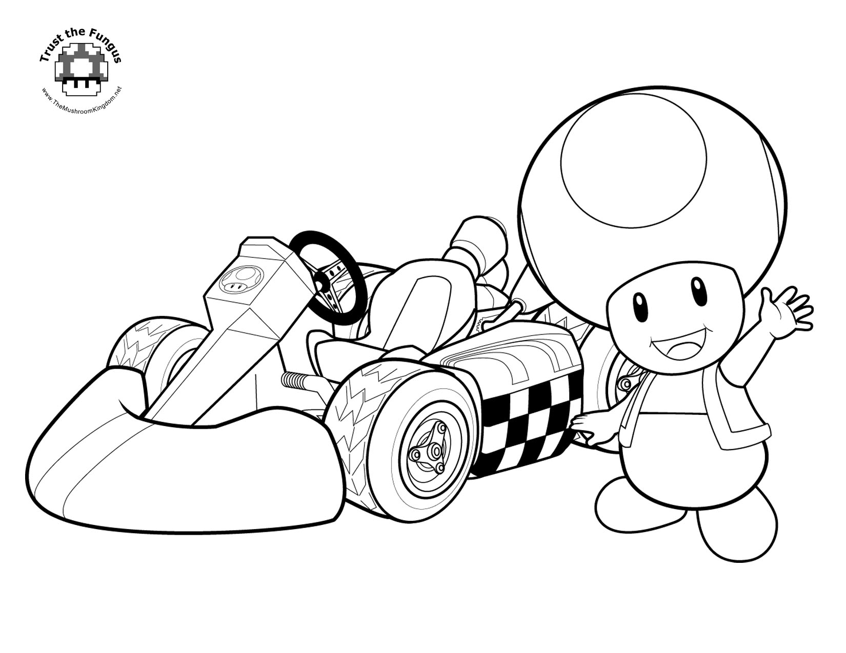 Coloriage Mario Le Super Champignon - Mario kart à imprimer