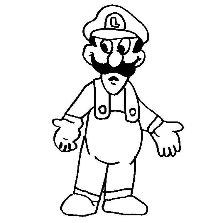 Coloriage Mario Luigi - Mario à imprimer