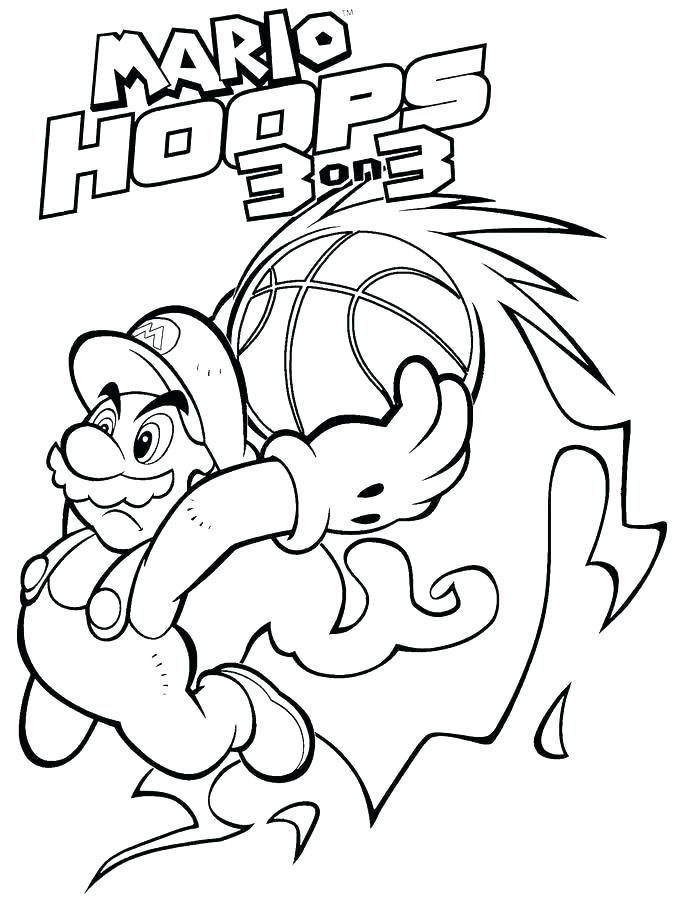 Coloriage Mario Odyssey en action dans un match sportif - Mario à imprimer