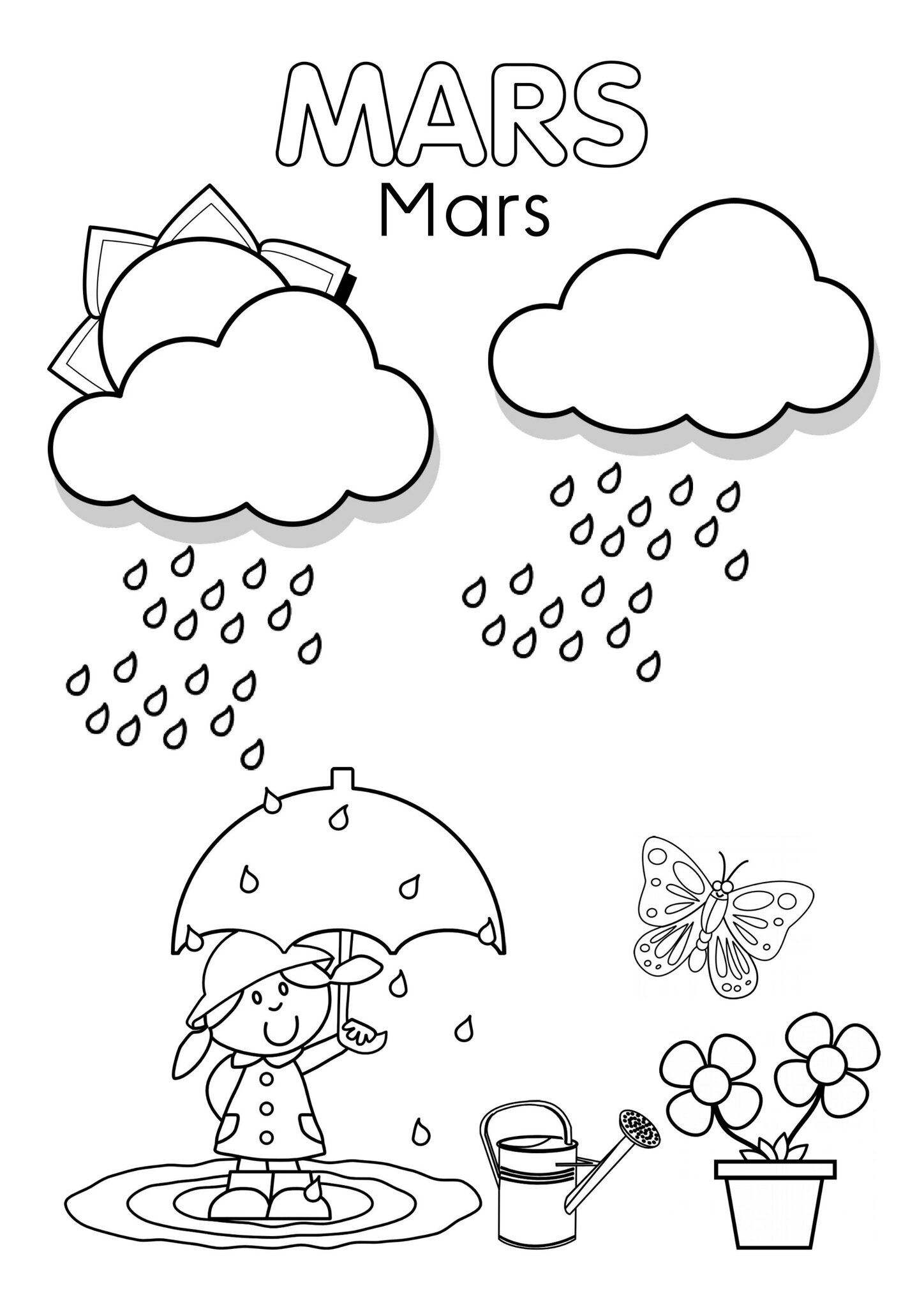 Coloriage Mars Maternelle - Mars à imprimer