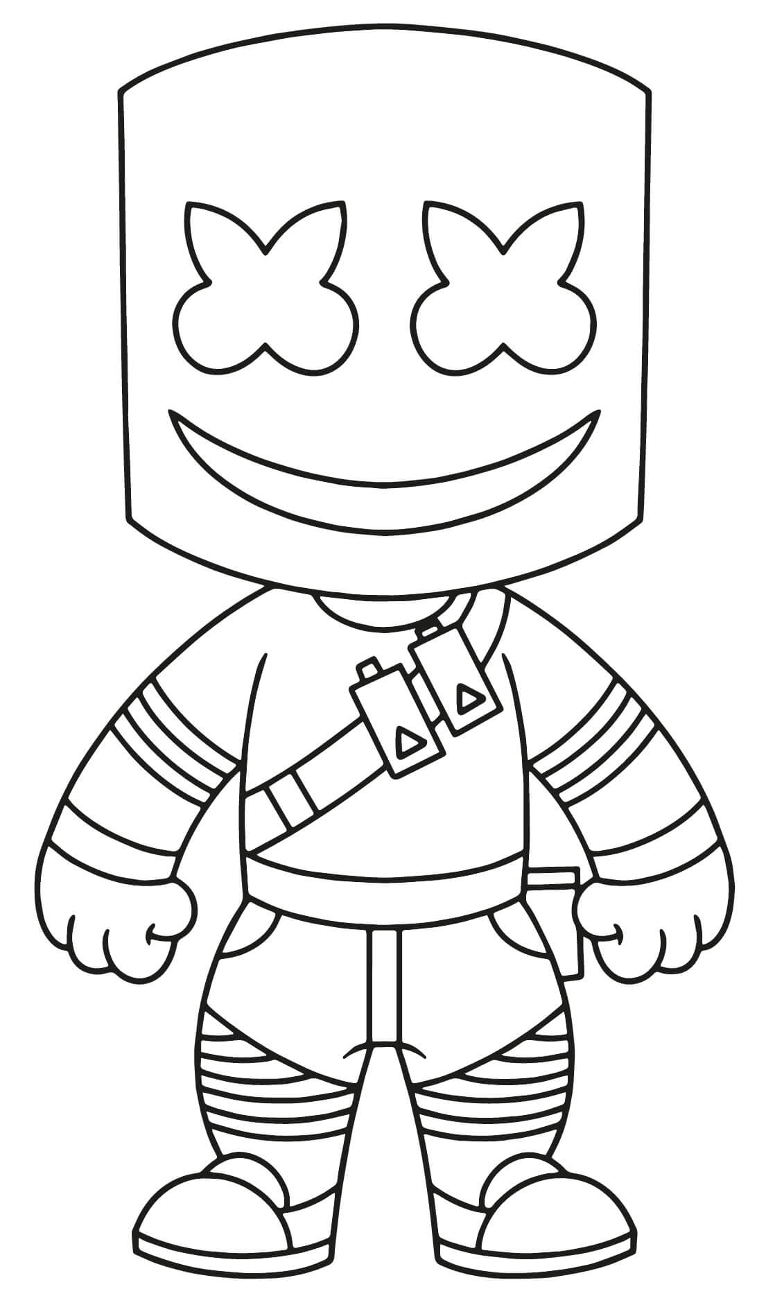 Coloriage Marshmello - Fortnite à imprimer