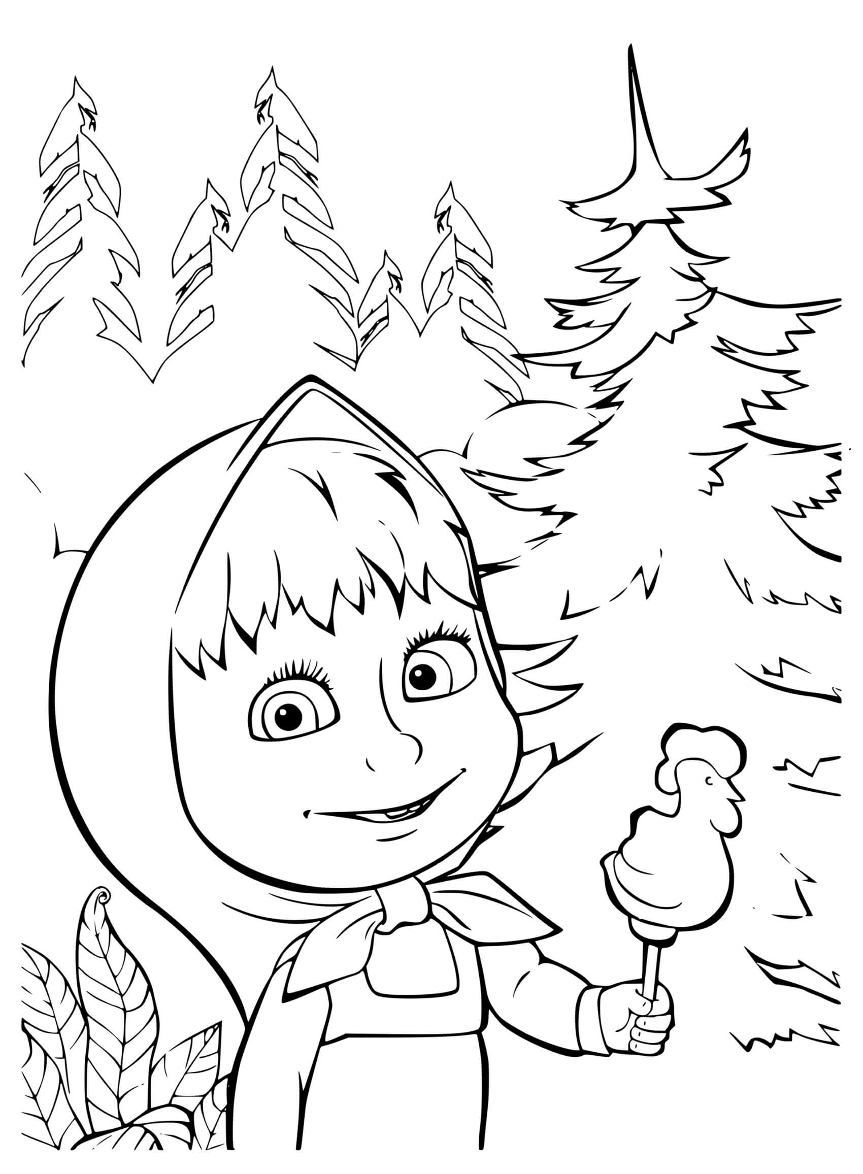 Coloriage Masha Veut Faire Une Betise - Masha et michka à imprimer