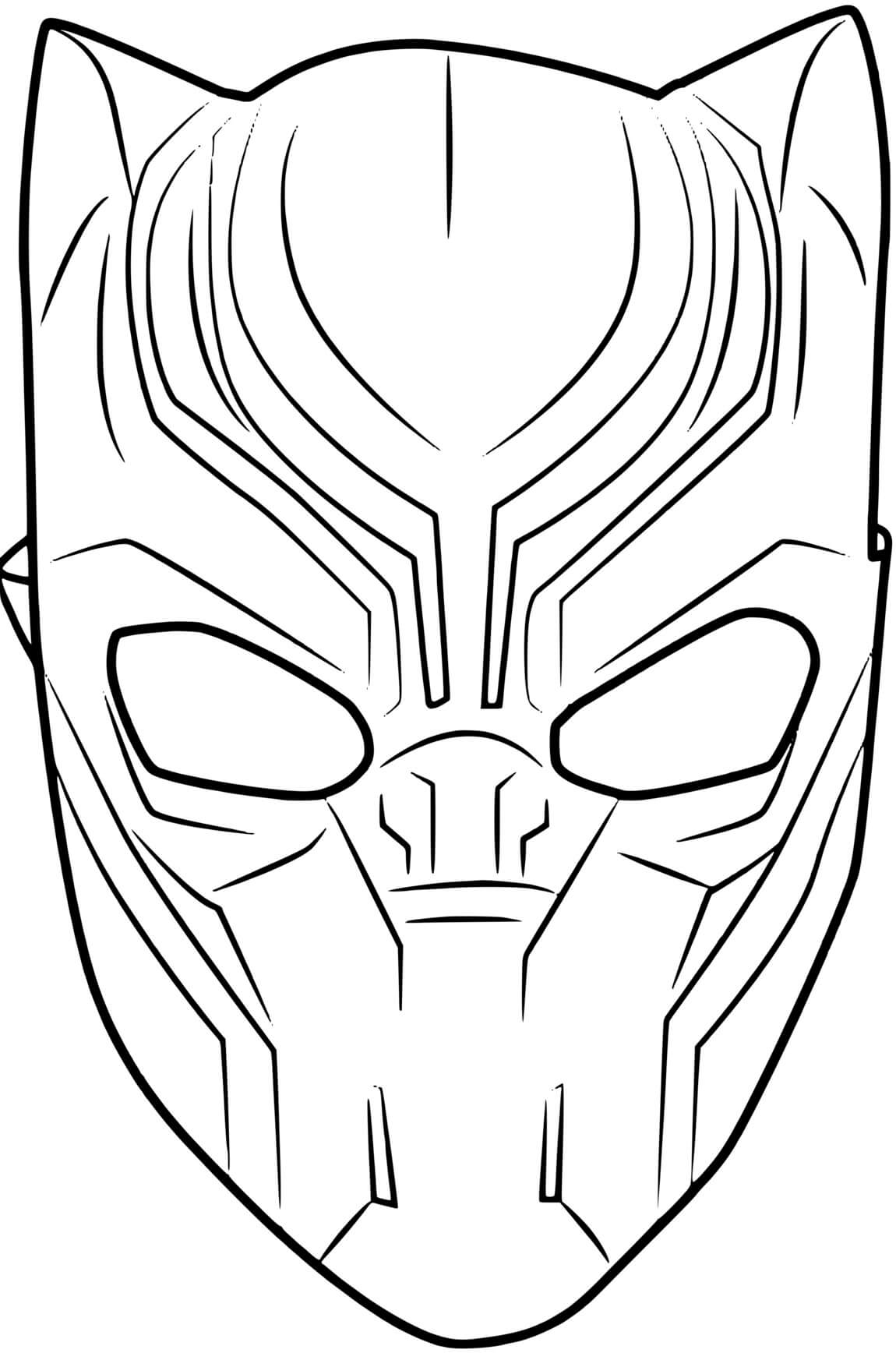 Coloriage Masque Black Panther - Black panther à imprimer