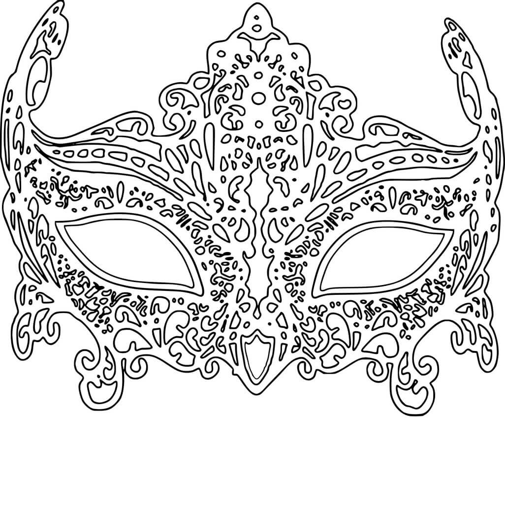 Coloriage Masque Carnaval Adulte - Carnaval à imprimer