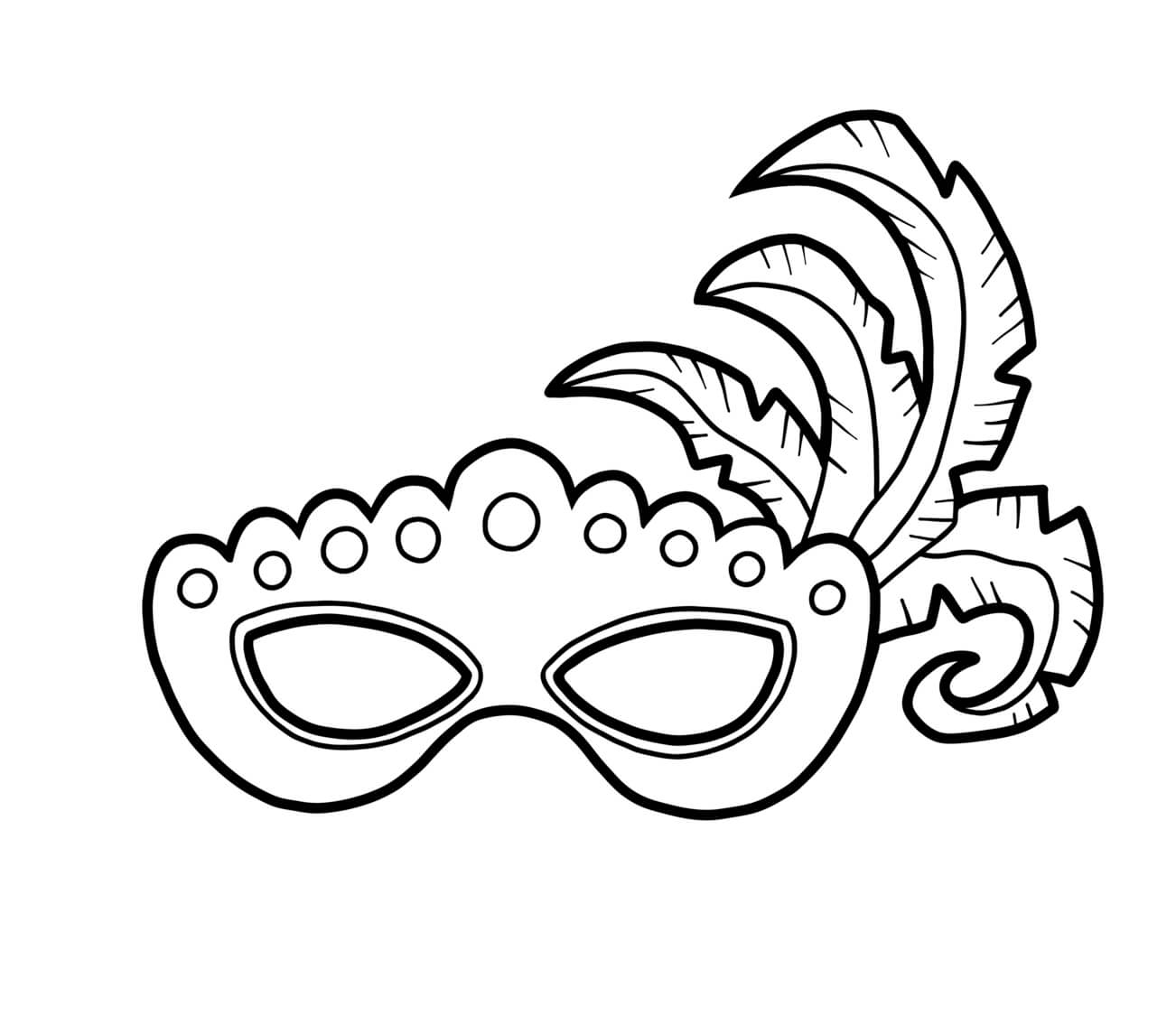 Coloriage Masque Carnaval Élégant Chic Mardi Gras Fête - Carnaval à imprimer