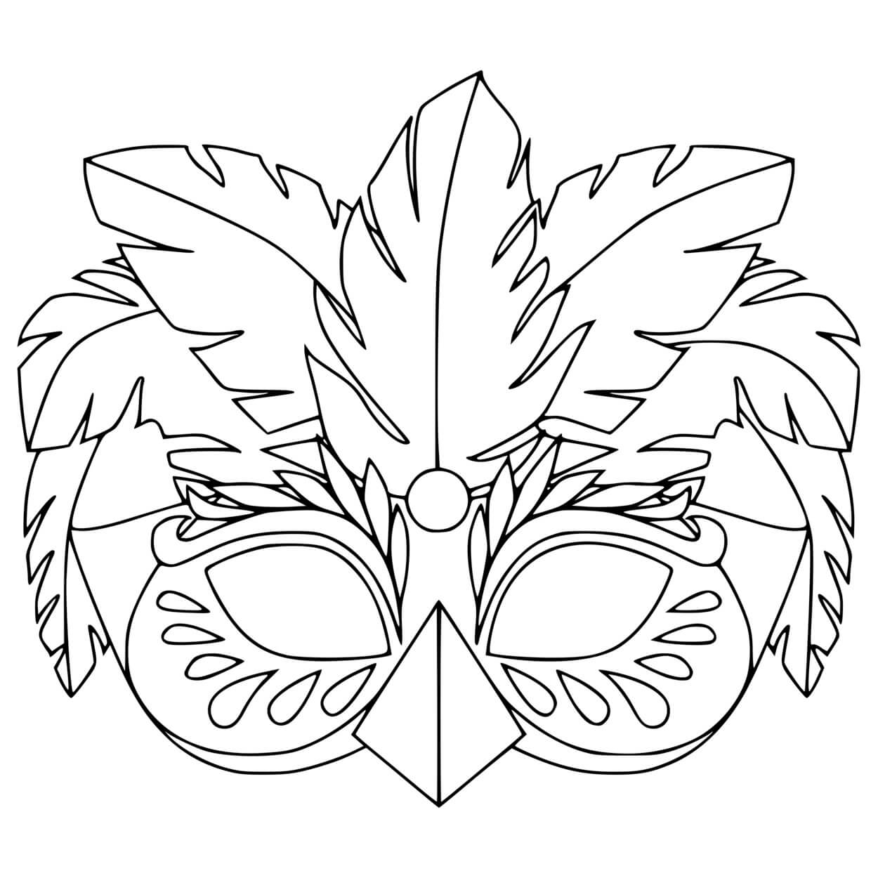 Coloriage Masque Carnaval Mardi - Carnaval à imprimer