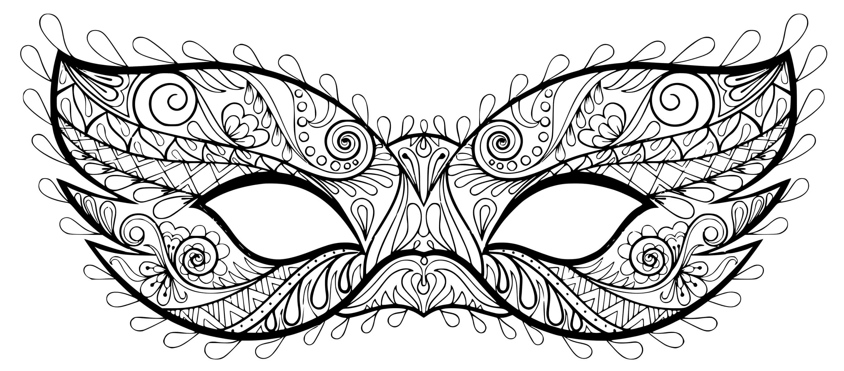 Coloriage Masque Carnaval Mystere - Carnaval à imprimer