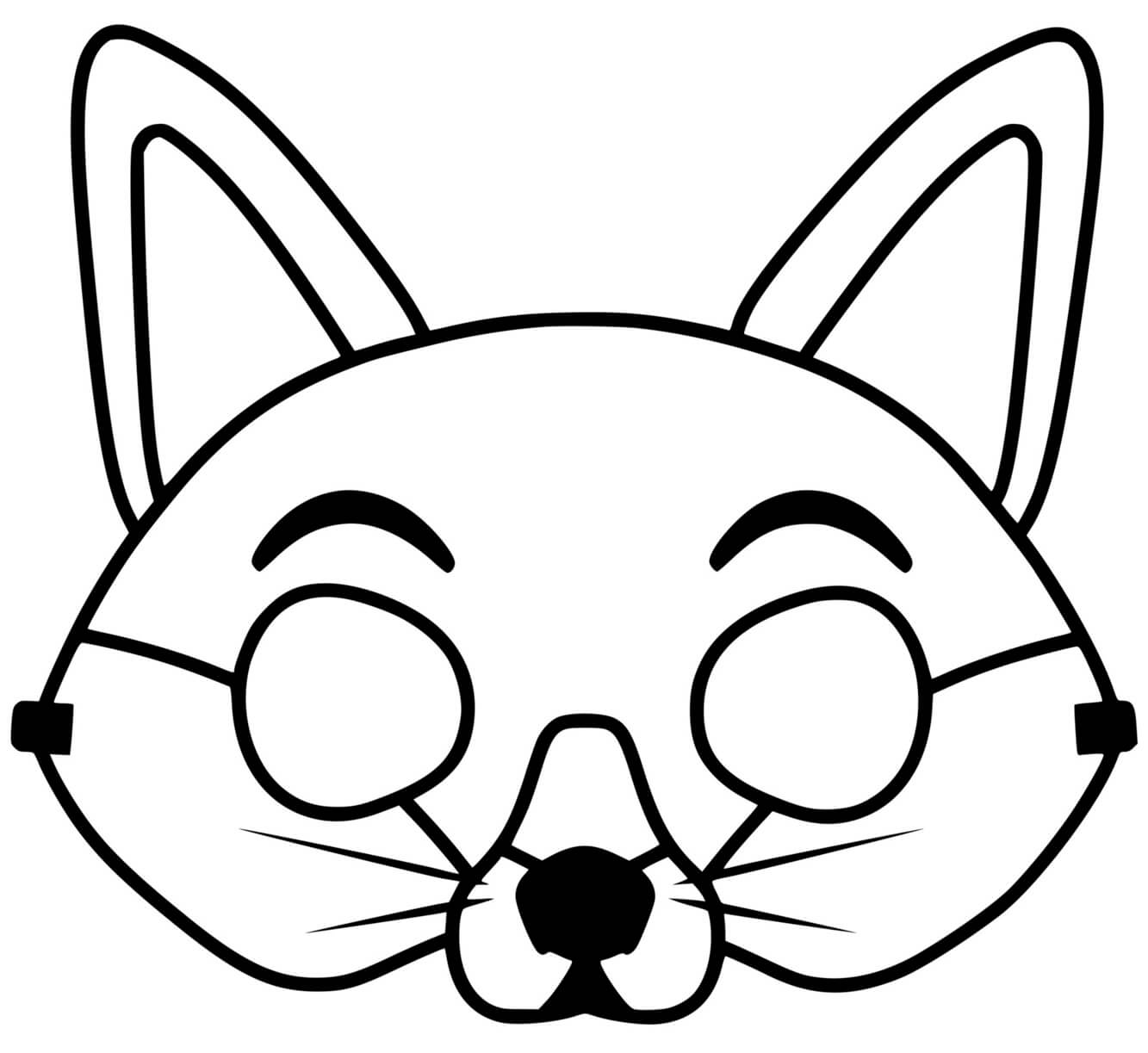 Coloriage Masque Carnaval Renard - Carnaval à imprimer