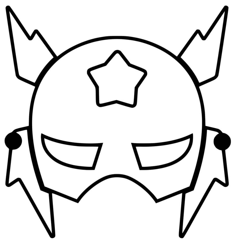 Coloriage Masque Carnaval Superheros Captaine America - Carnaval à imprimer