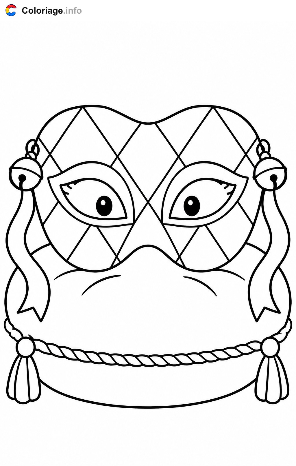 Harlekin Maske Ausmalbilder — Ausmalbild zum Ausdrucken