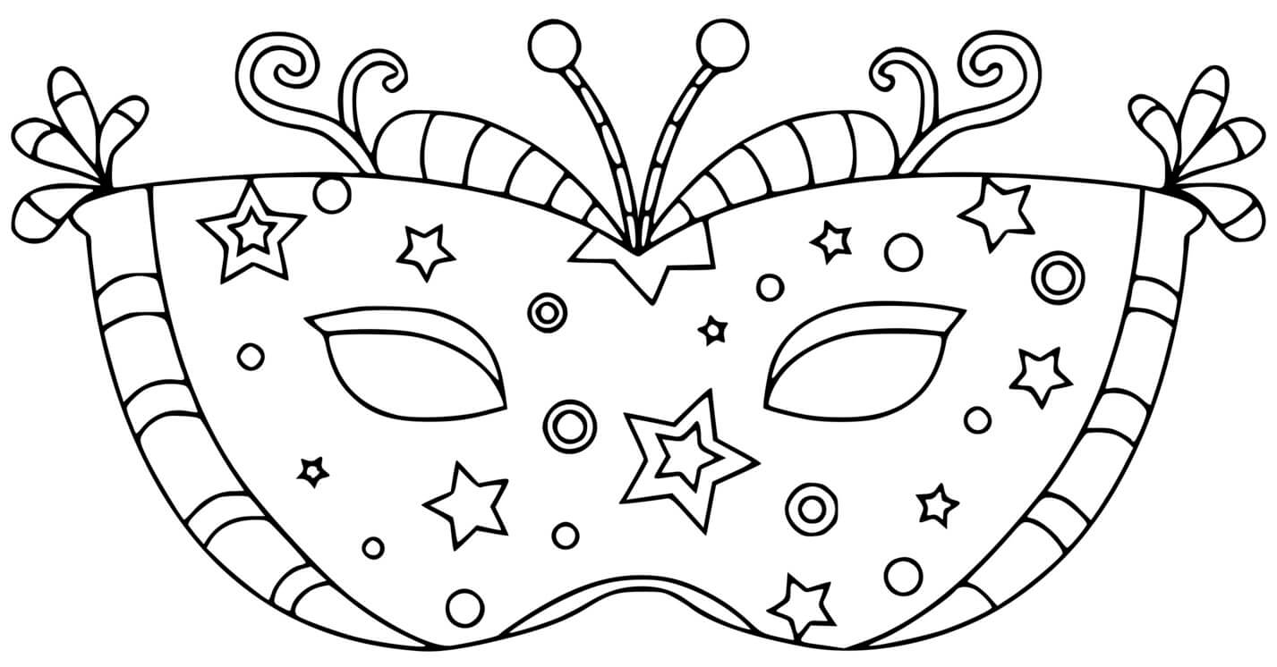 Coloriage Masque De Carnaval Étoile - Carnaval à imprimer