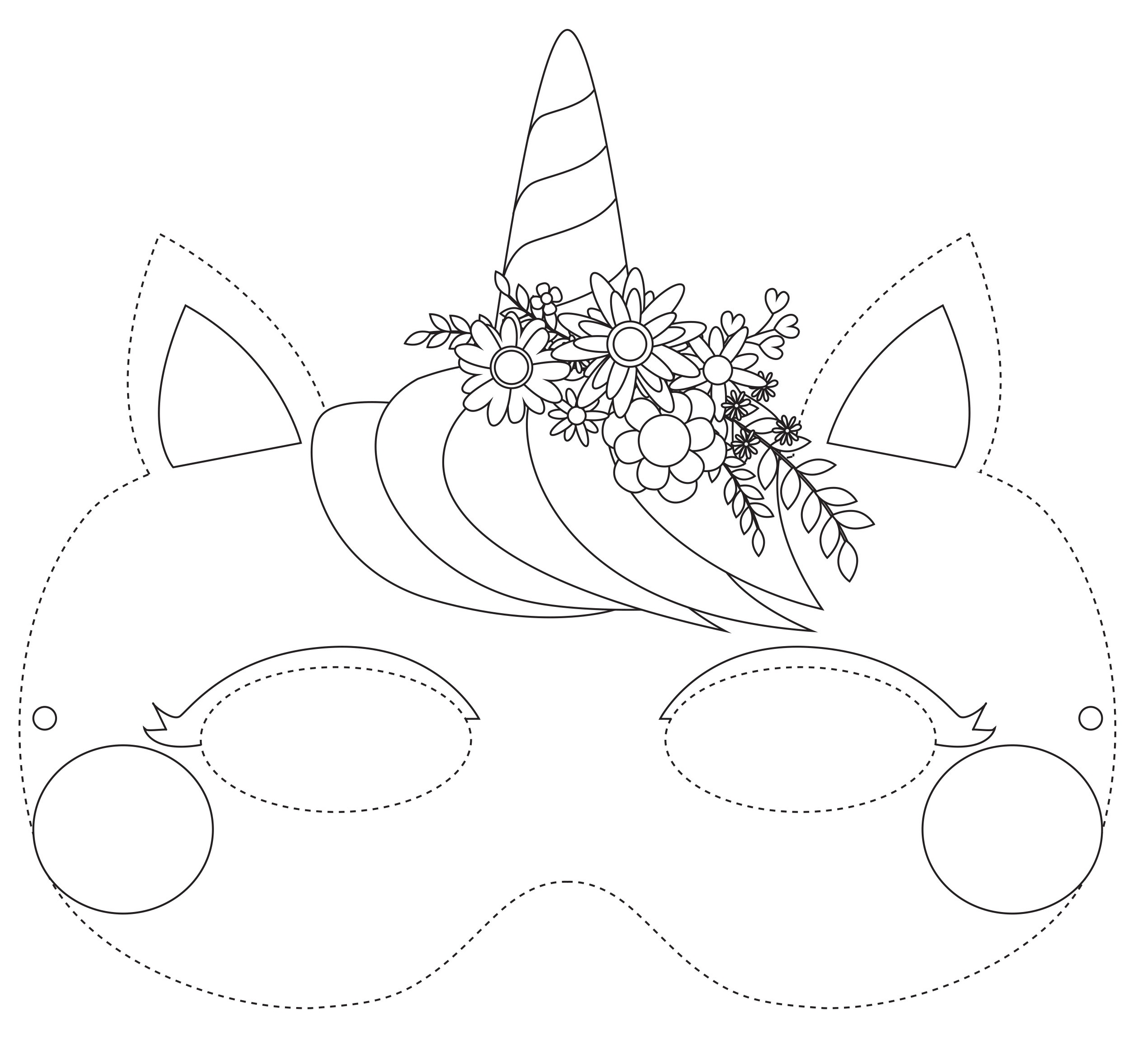 Coloriage Masque De Licorne A Colorier - Carnaval à imprimer