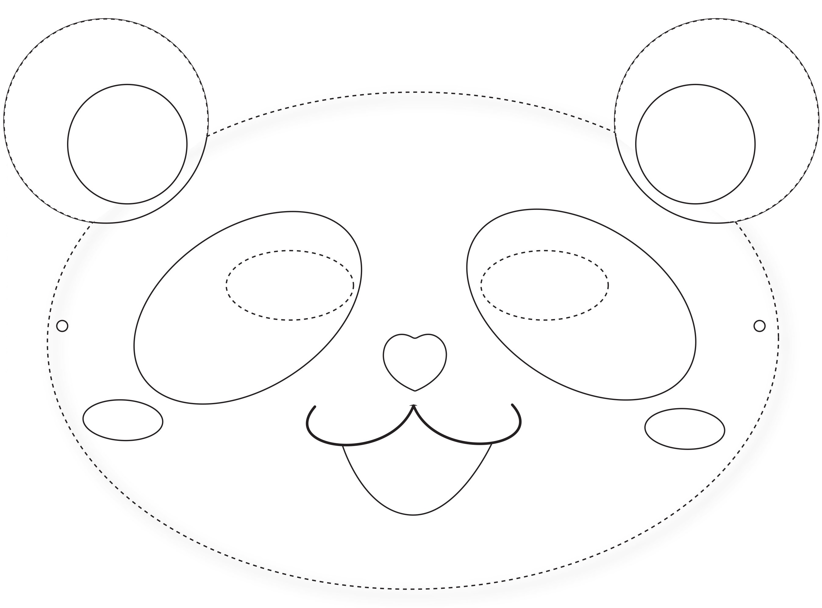 Coloriage Masque De Panda A Colorier - Panda à imprimer