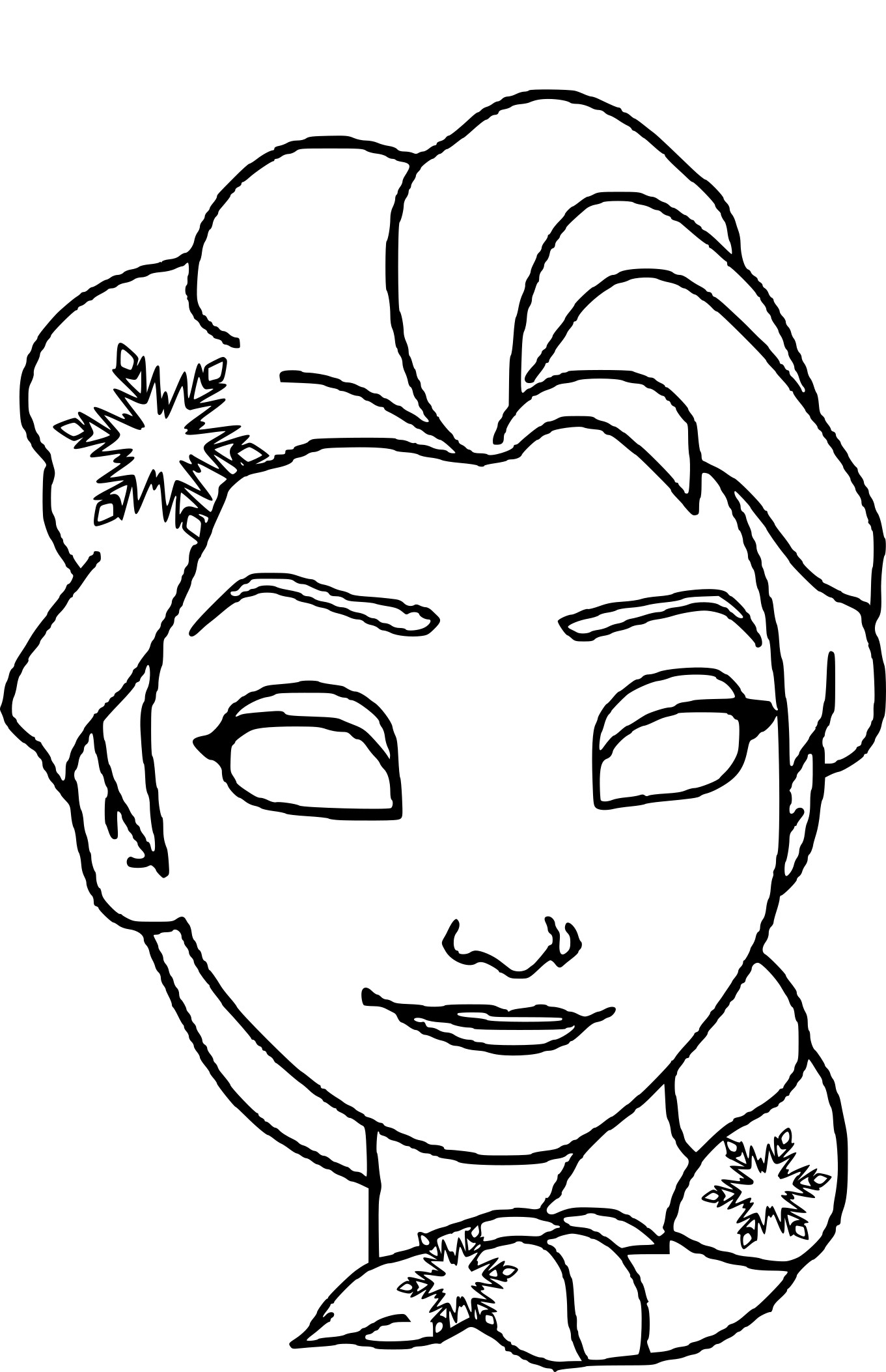 Coloriage Masque Elsa Reine Des Neiges - Carnaval à imprimer
