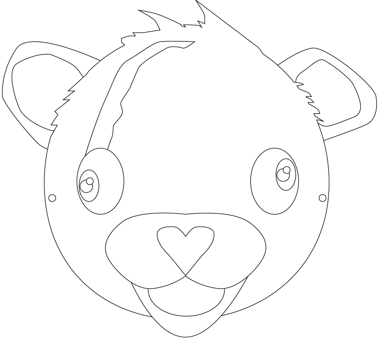 Coloriage Masque Fortnite Ours Rose Colorier - Carnaval à imprimer