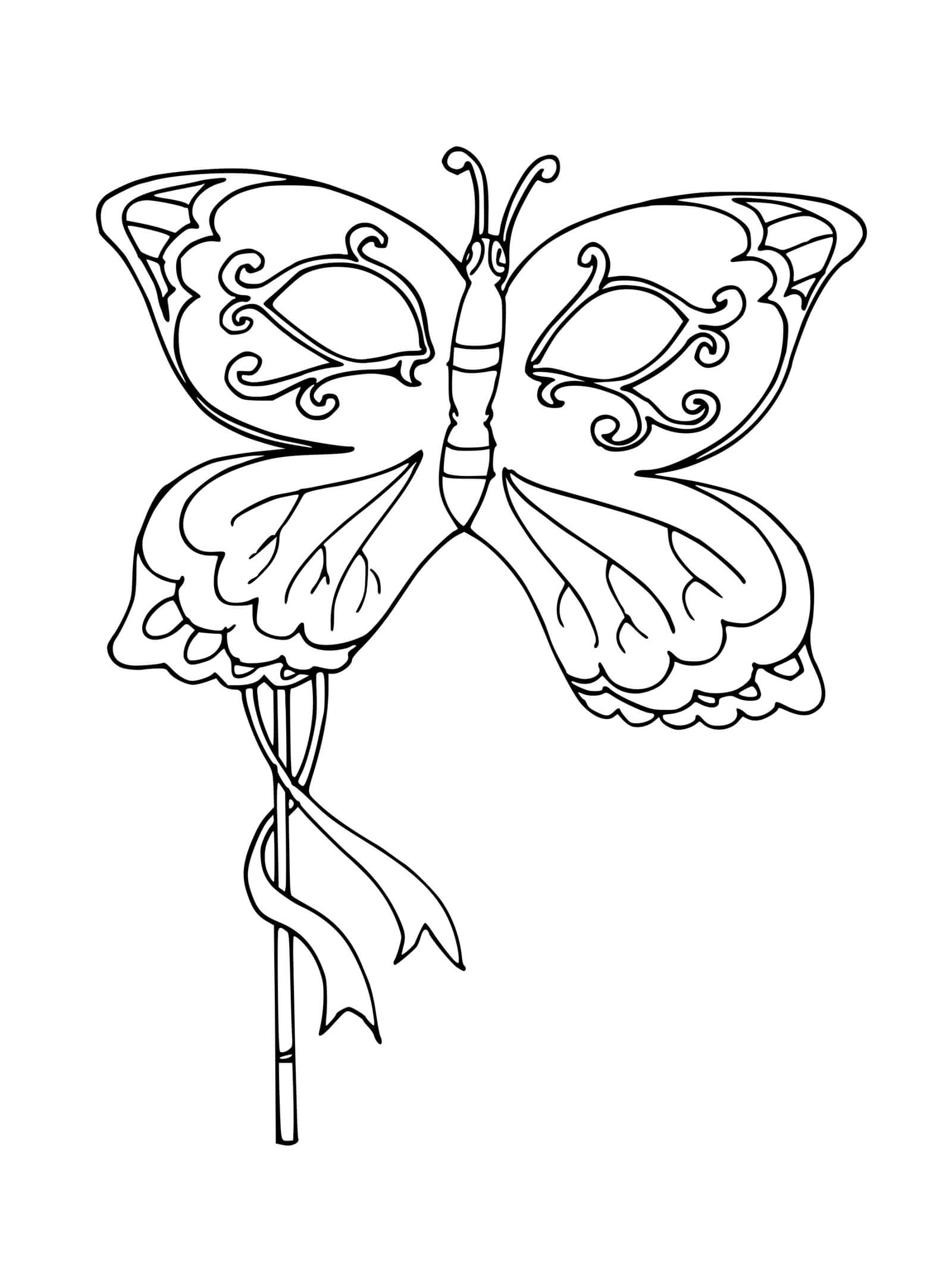 Coloriage Masque Papillon Mardi Gras - Carnaval à imprimer