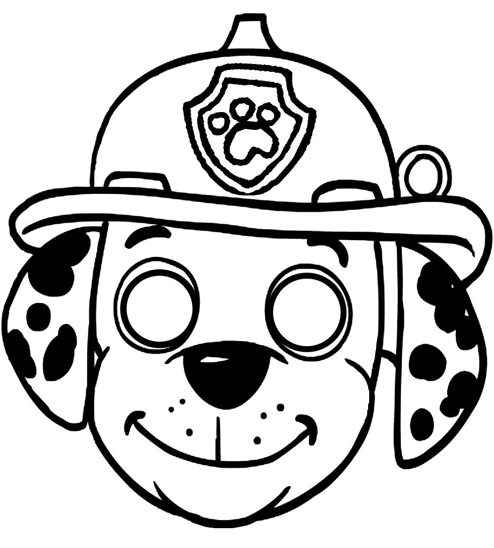 Coloriage Masque Pat Patrouille - Carnaval à imprimer