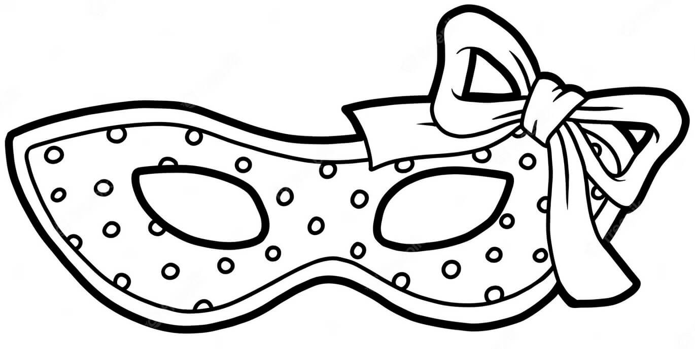 Coloriage Masque Pois Carnaval Noeud Maternelle - Carnaval à imprimer