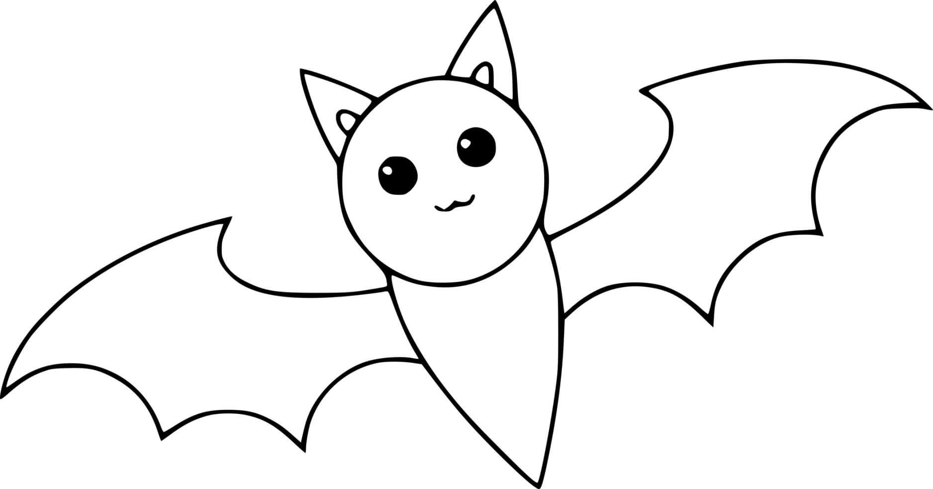 Coloriage Maternelle Facile Chauve Souris Dans Les Airs - Halloween chauve souris à imprimer