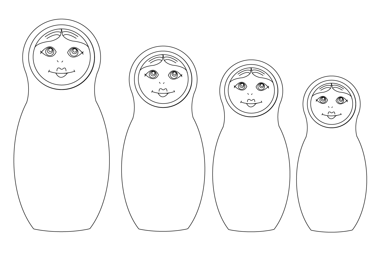 Coloriage Matryoshka Matryoshka Dolls Blank Poupée Russe - Poupée russe matriochka à imprimer