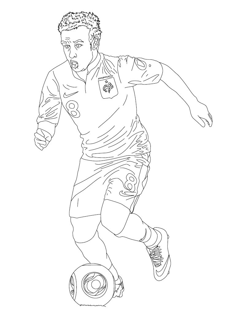 Coloriage Matthieu Valbuena Joueur De Foot France - Foot à imprimer