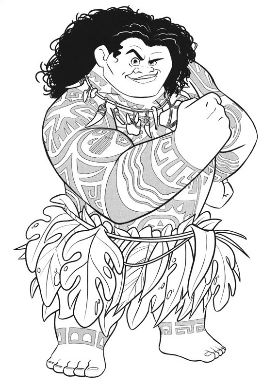 Coloriage Maui Demi Dieu Vaiana - Vaiana moana à imprimer