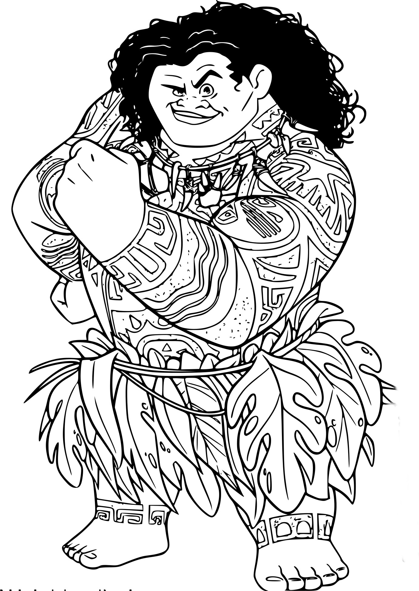 Coloriage Maui Homme Fort De Vaiana Disney - Vaiana moana à imprimer