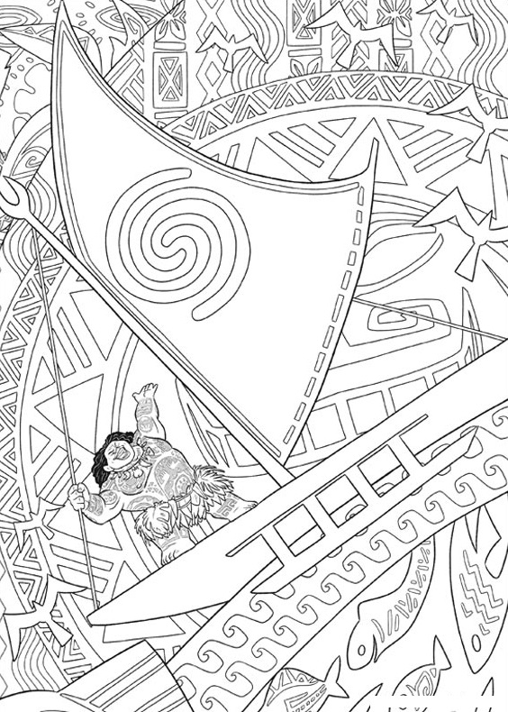 Coloriage Maui Maître Des Oceans Vaiana - Vaiana moana à imprimer