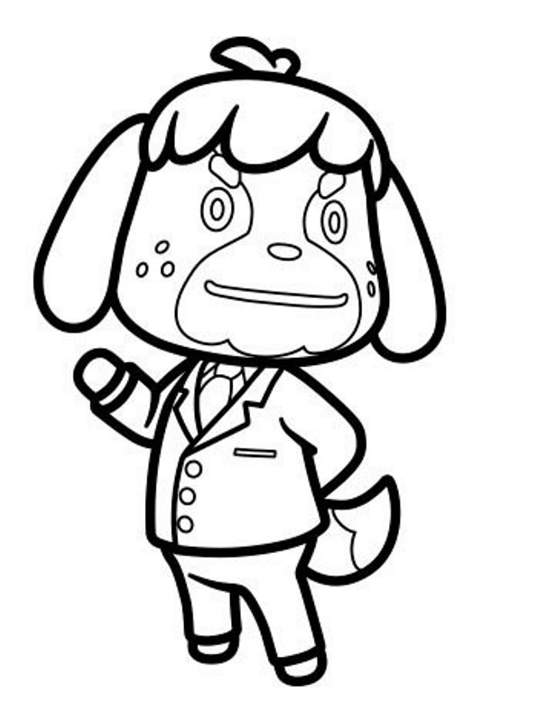 Coloriage Max Animal Crossing Dog - Animal crossing à imprimer
