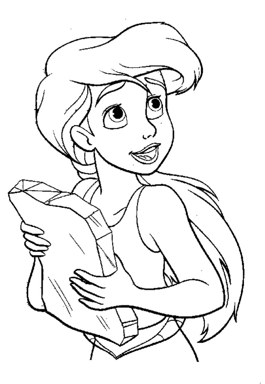 Coloriage Melodie La Petite Fille Du Roi Triton - Ariel la petite sirène à imprimer
