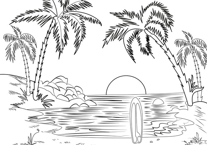 Coloriage Mer De Plage - Mer à imprimer