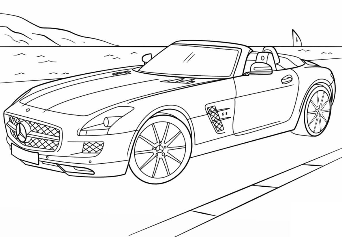 Coloriage Mercedes Benz Sls Amg Gt Sport - Voiture à imprimer