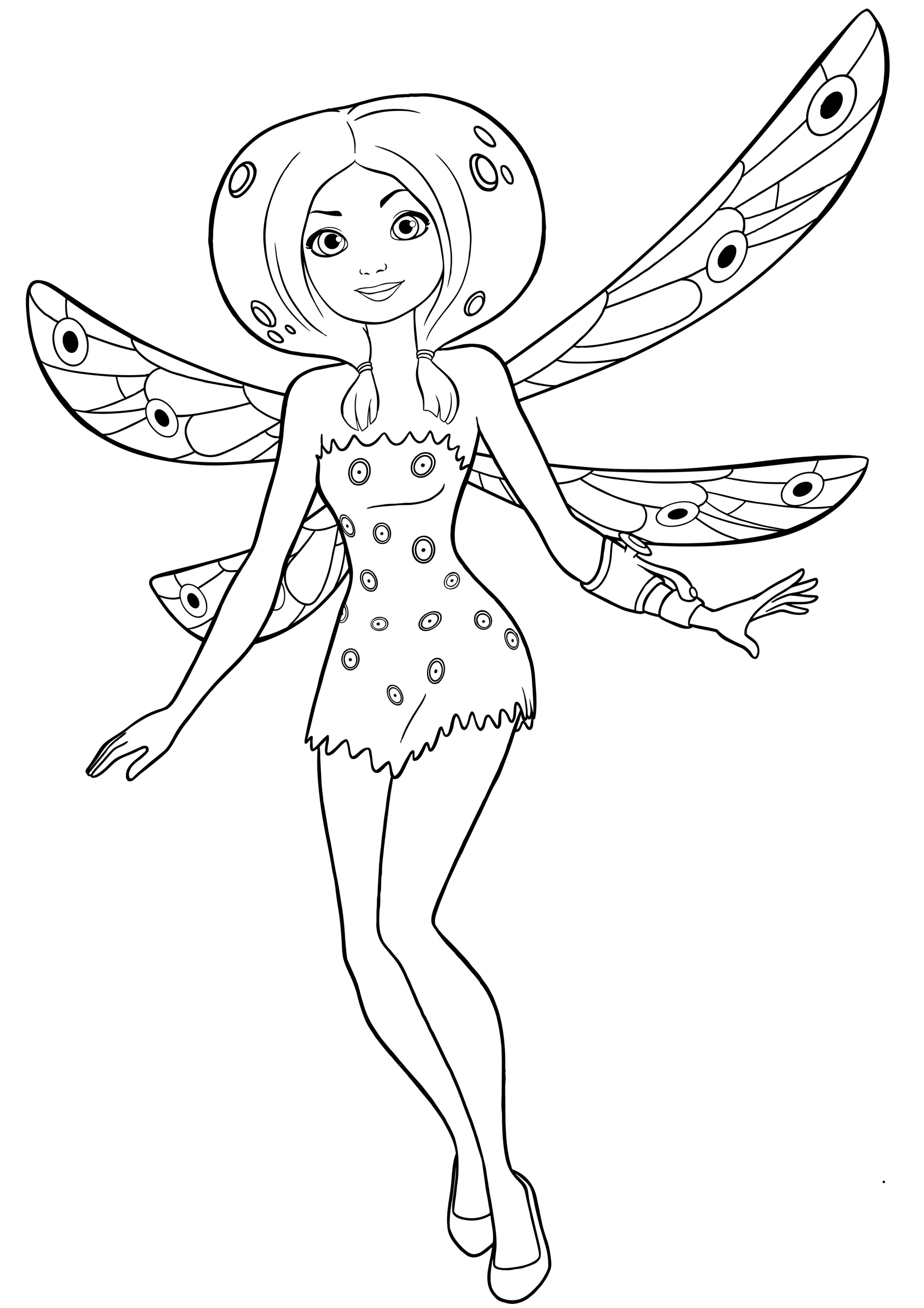 Coloriage Mia et Moi explorant le monde enchanté - Mia et moi à imprimer