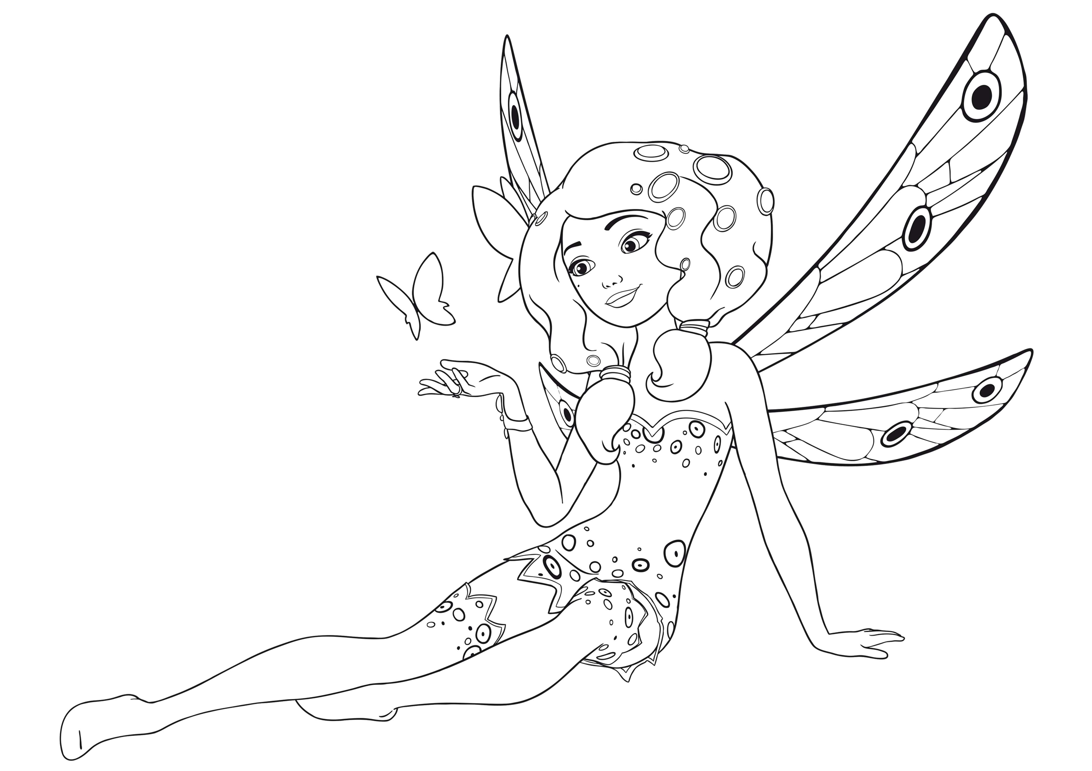 Coloriage Mia Et Moi Avec Un Papillon - Mia et moi à imprimer