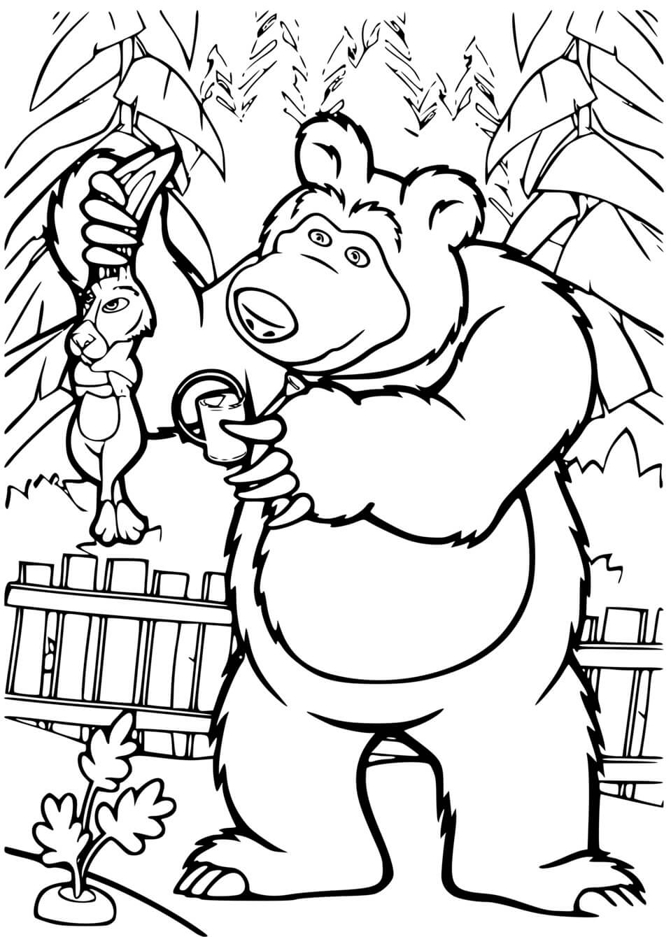 Coloriage Michka Et Le Lievre - Masha et michka à imprimer