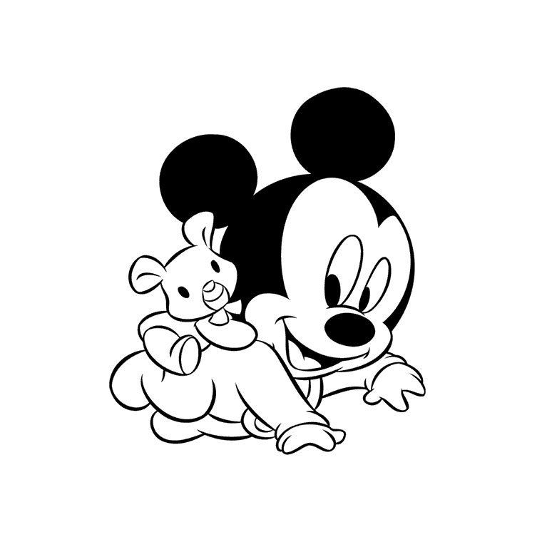 Coloriage Mickey Bébé - Bébé à imprimer