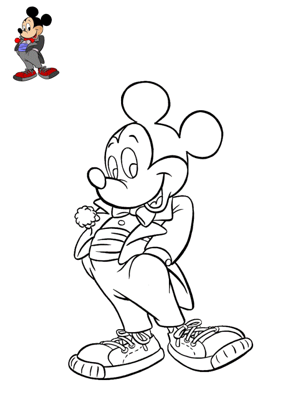 Coloriage Mickey Disney Costume Chic Bal De Finissant - Mickey à imprimer