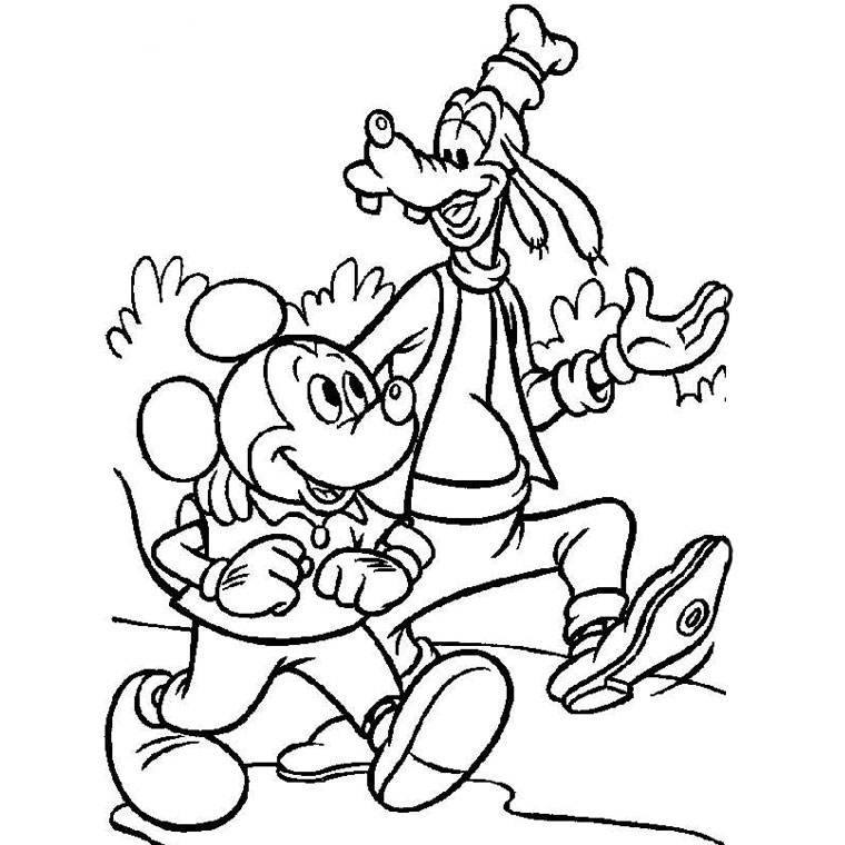 Coloriage Mickey Et Dingo - Alphabet disney à imprimer