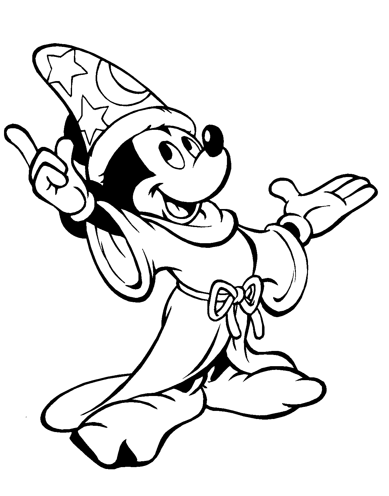 Coloriage Mickey Fantasia - Alphabet disney à imprimer