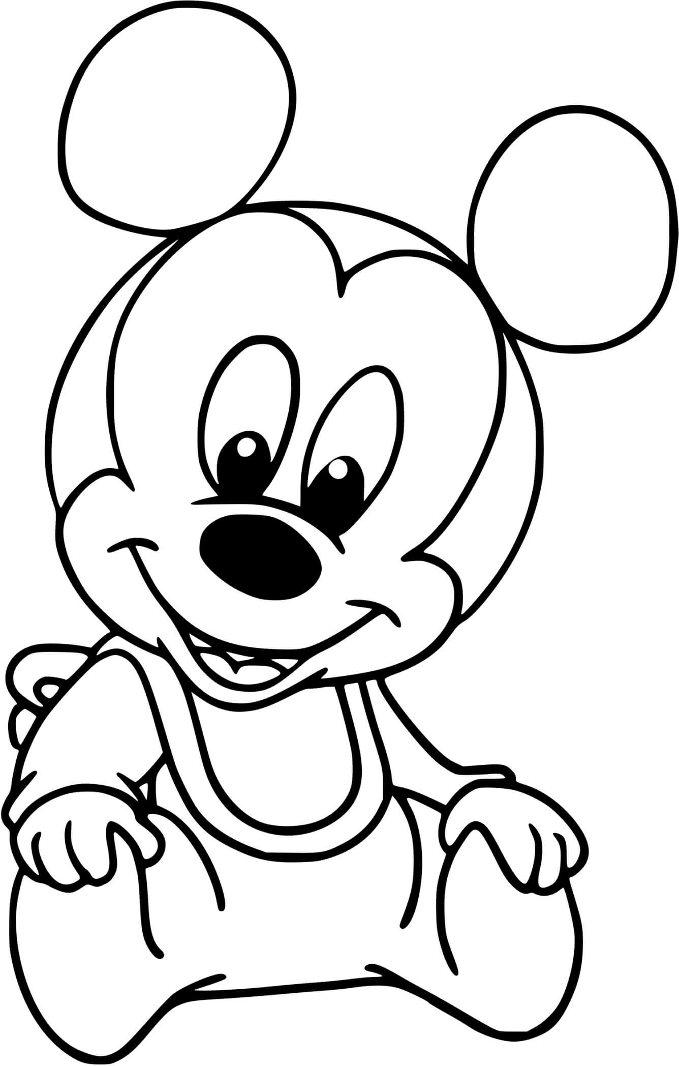 Coloriage Mickey Mouse Bébé - Disney bébé à imprimer